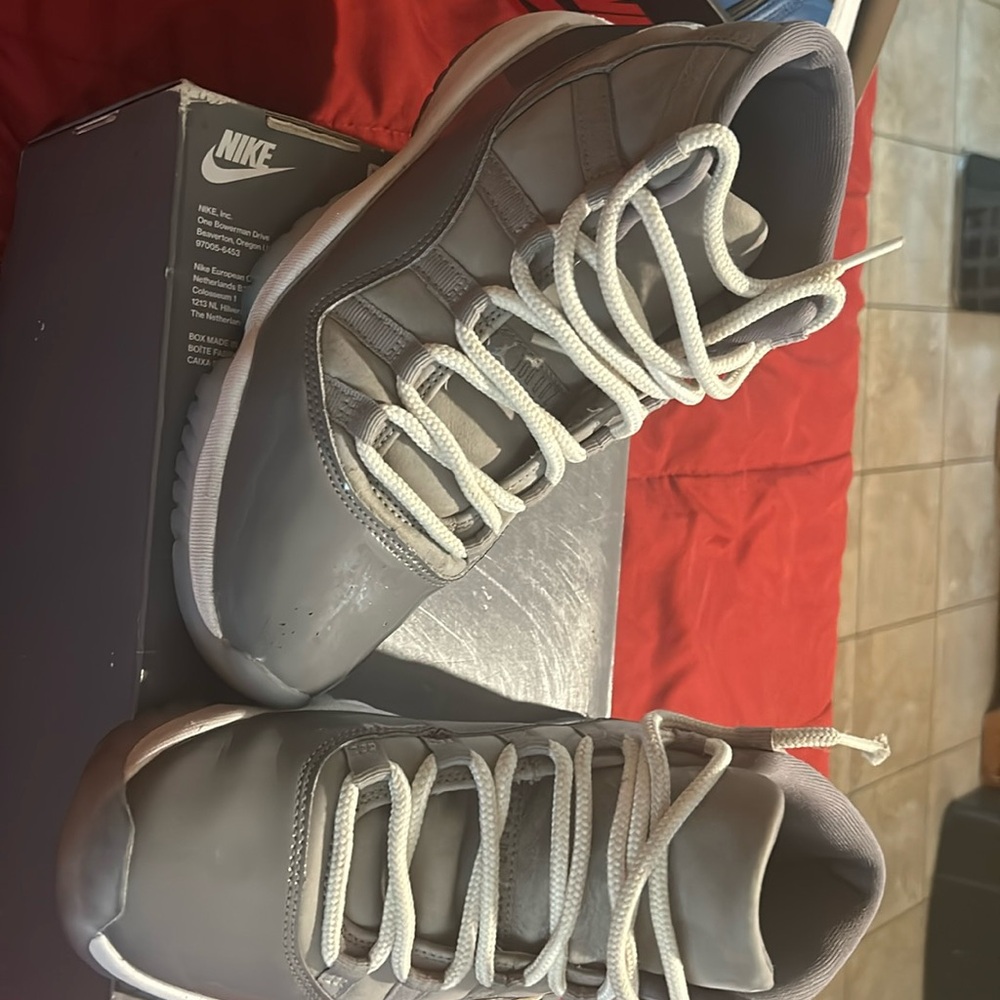 8 1/2 men’s  Jordan 11 cool grey wore a few times